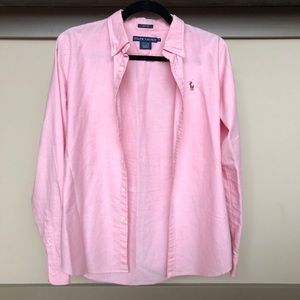 Pink Ralph Lauren Knit Cotton Oxford Shirt